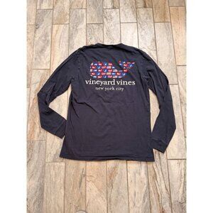 Vineyard Vines Men's Small navy New York City Whale pocket shirt